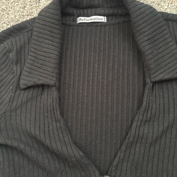 Reformation Luce Ribbed Button Front Top Size XS - Picture 11 of 12
